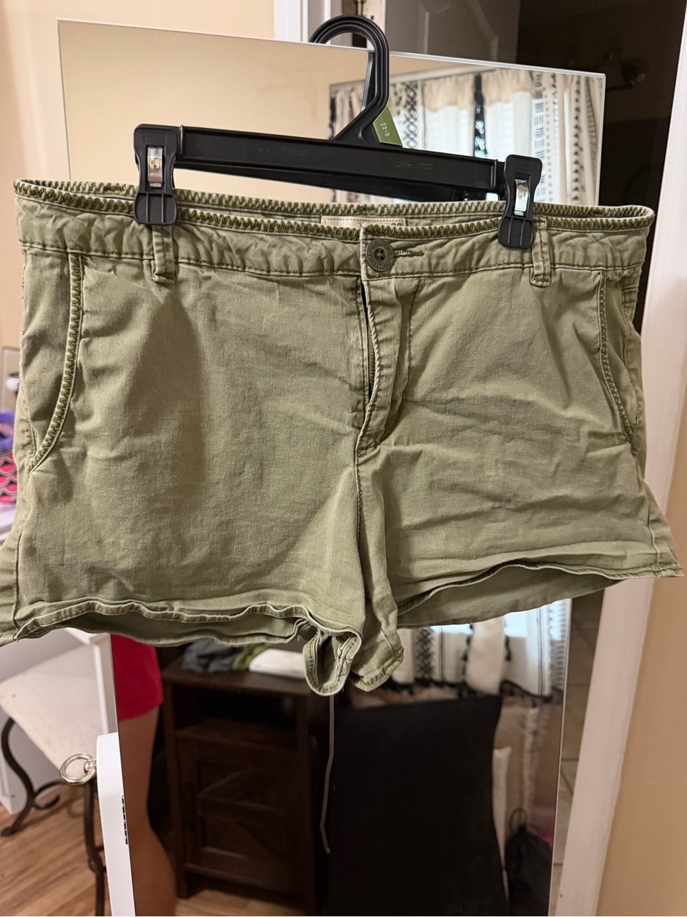 Route 66 Olive Green Casual Shorts